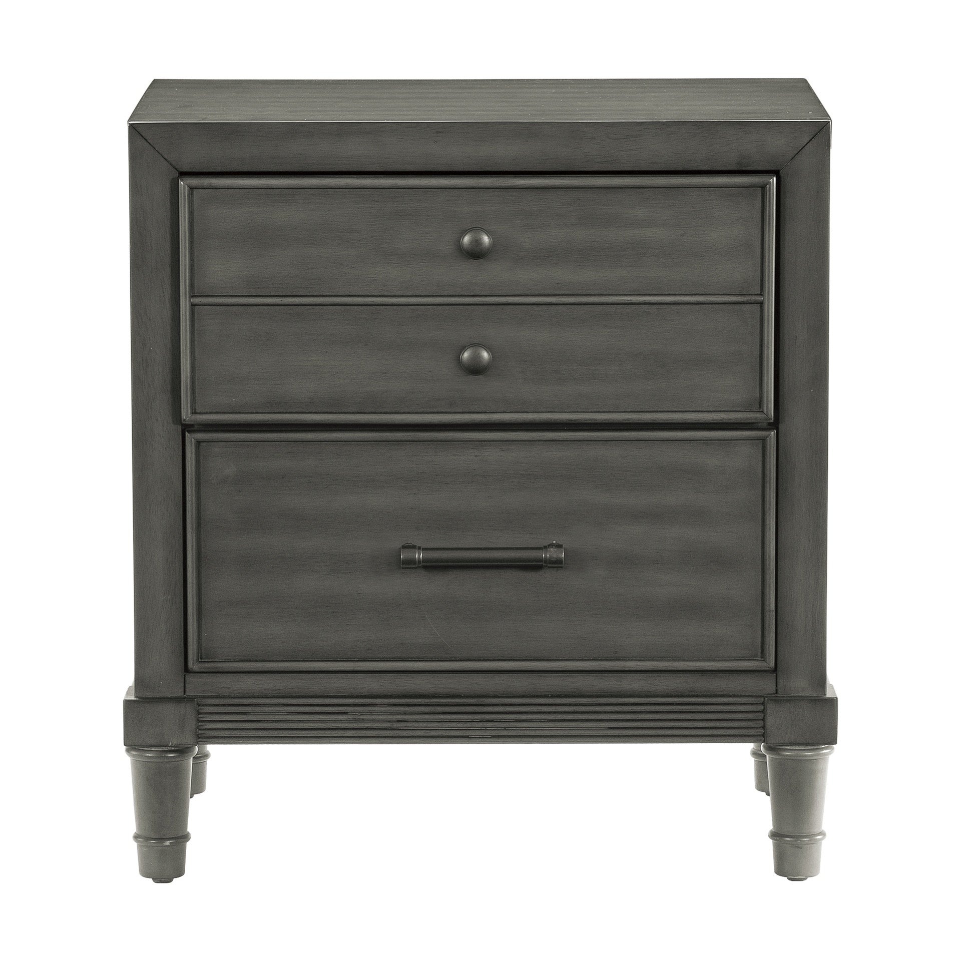 Transitional Style Gray Finish 1pc Nightstand of Drawers Versatile Look Bedroom Furniture