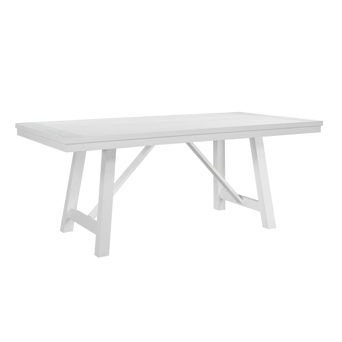 Contemporary White Finish 1pc Dining Table Wooden Kitchen Dining Furniture Farmhouse Aesthetic