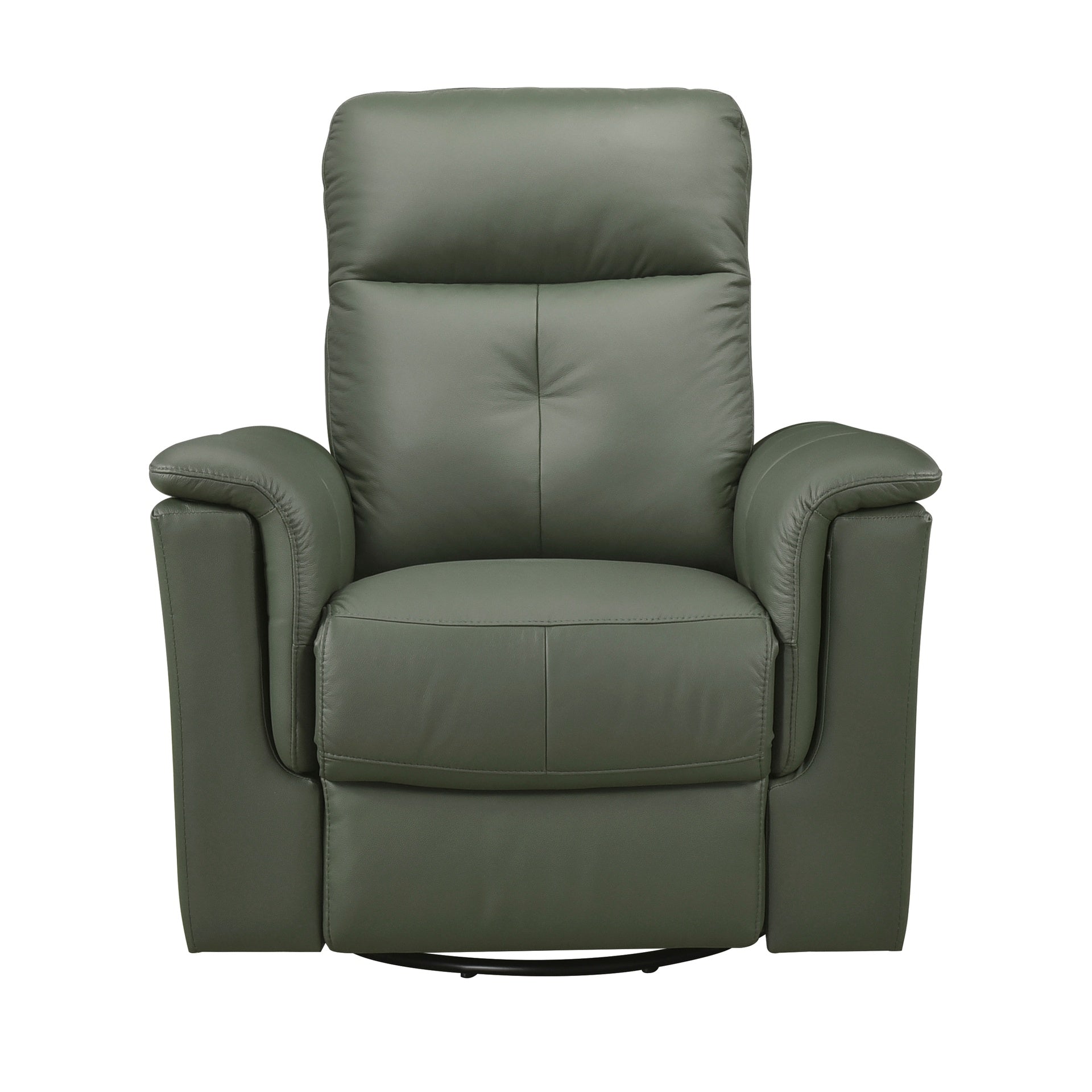 Green Leather Upholstered Swivel Glider Reclining Chair Luxury Living Room Furniture Comfort Chair 1pc Plush Comfort
