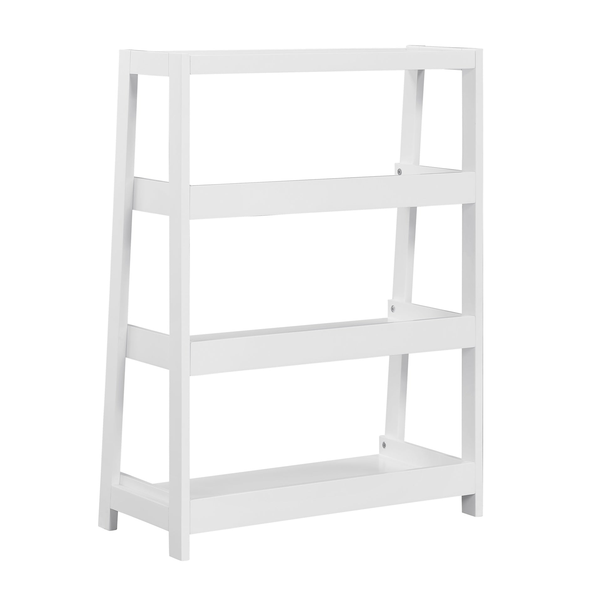Modern 3-Shelves Bookcase White Finish Toy Storage Unit Display Rack Wooden Furniture 1pc