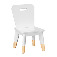 White Finish 5-Piece Pack Children Table and Chairs Set Sturdy Wood Frame Furniture, Small Play Table with Chairs