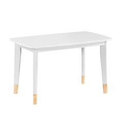 White Finish 5-Piece Pack Children Table and Chairs Set Sturdy Wood Frame Furniture, Small Play Table with Chairs