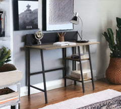 Garima Rustic Oak with Black Finished Legs Writing Desk
