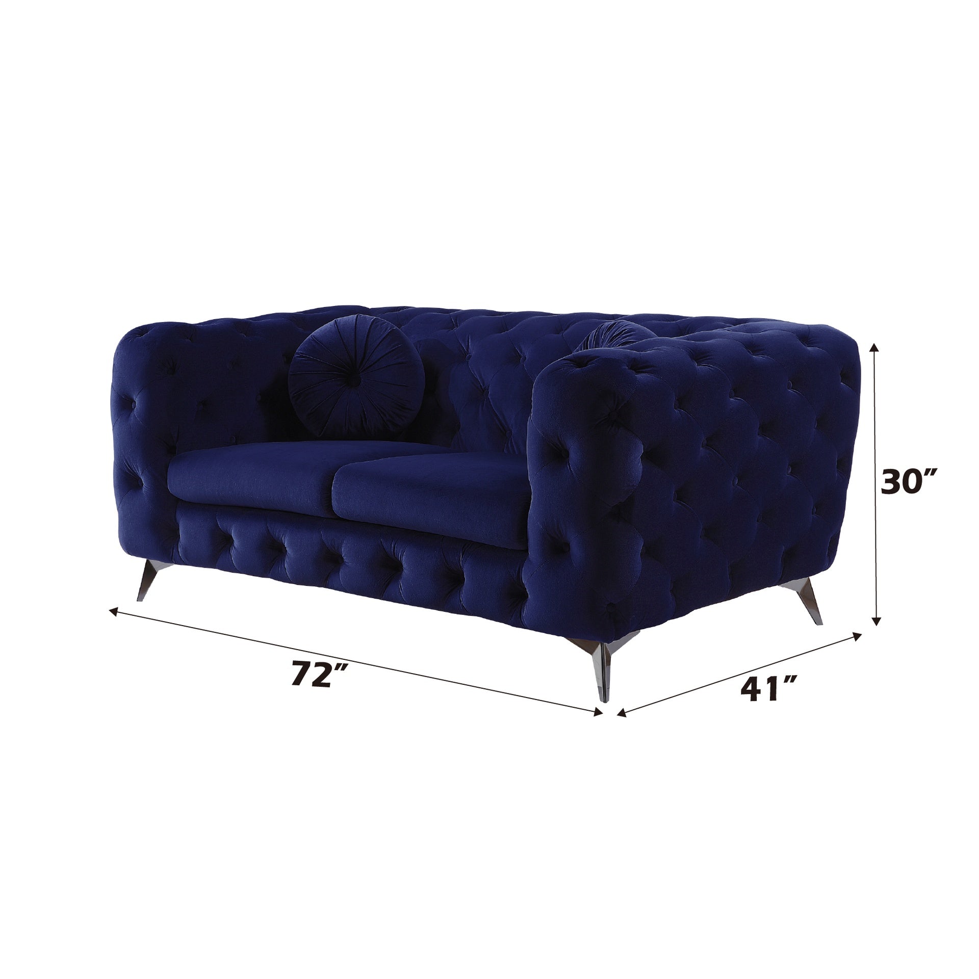 Atronia Blue Velvet Loveseat
