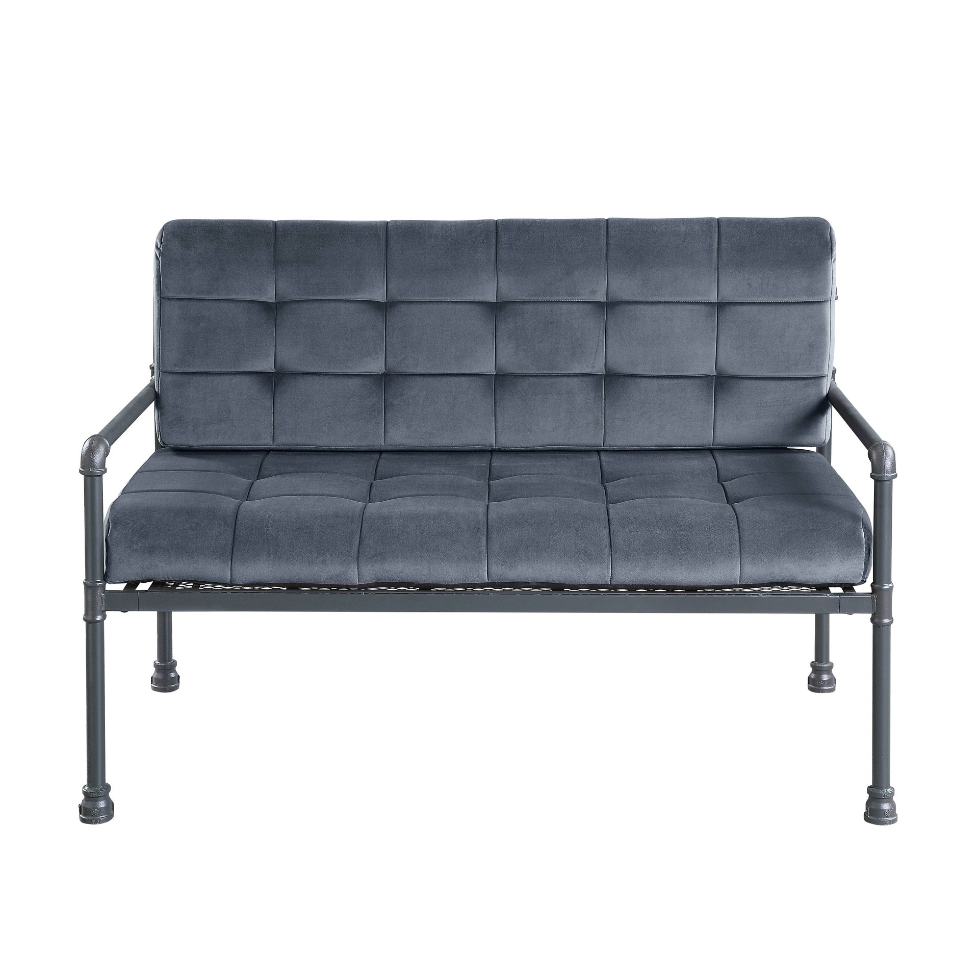 Brantley Gray Velvet & Sandy Gray Finish Loveseat