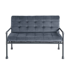 Brantley Gray Velvet & Sandy Gray Finish Loveseat