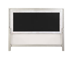 Sliverfluff Synthetic Leather & Champagne Finish EK Bed W/Led & Storage