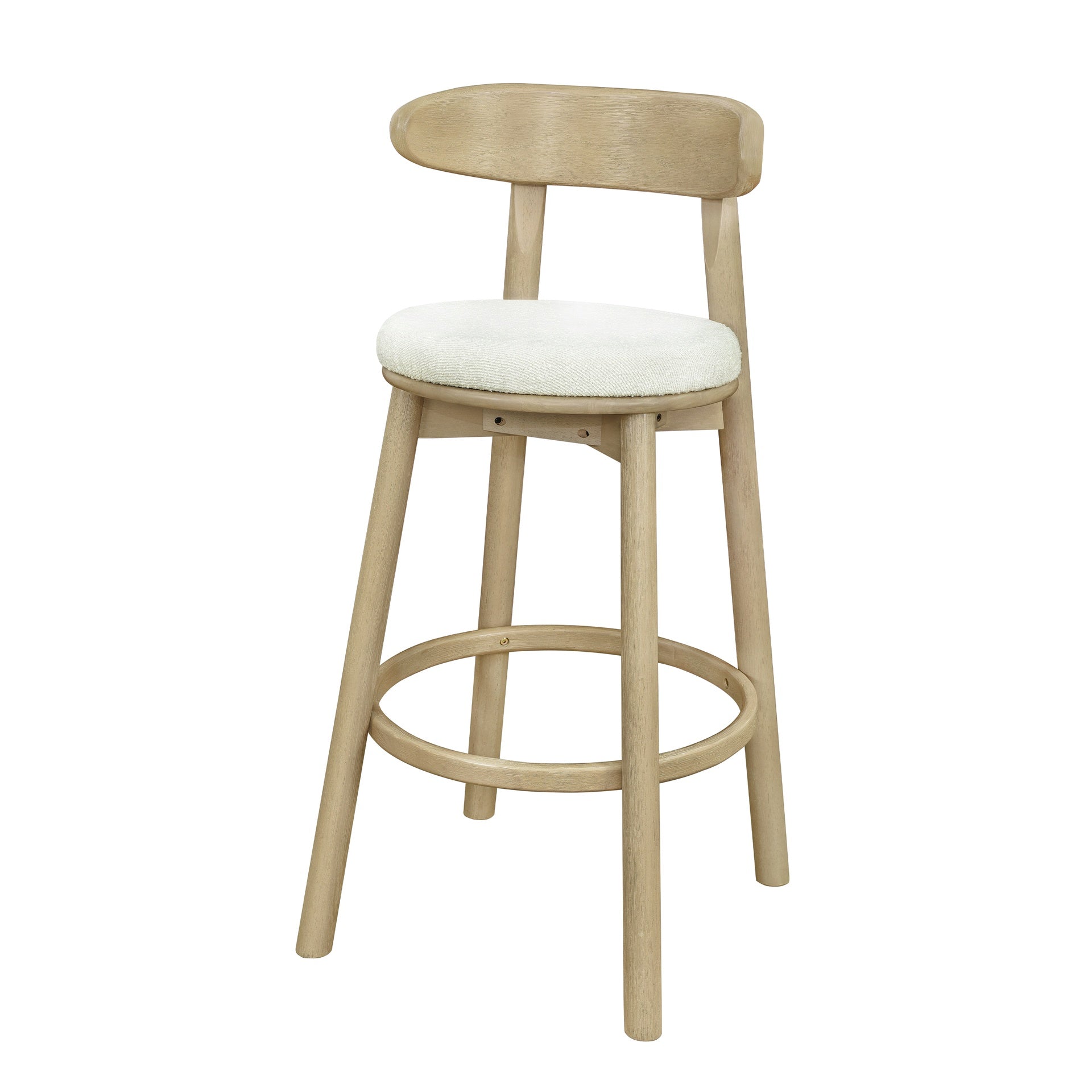 Round Cushion Bar stools (Natural Ash+Beige)