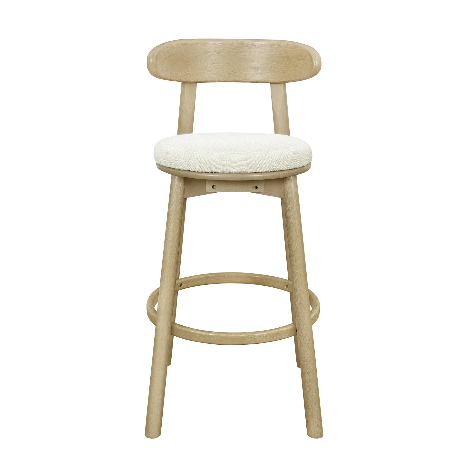 Round Cushion Bar stools (Natural Ash+Beige)