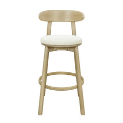 Round Cushion Bar stools (Natural Ash+Beige)
