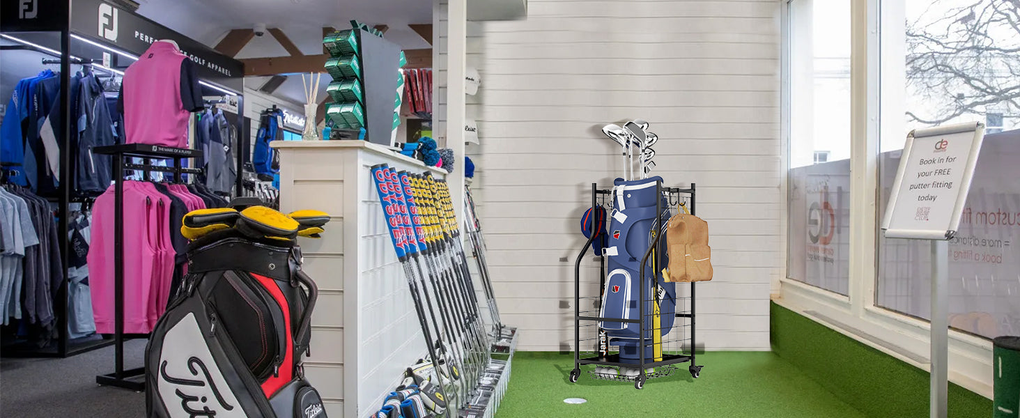 Golf Bag Storage Garage Organizer,Golf Club Bag Storage Rack for Garage, Extra Storage Rack for Golf Clubs,Golf Bag Organizer Fit for Garage,Shed,Basement