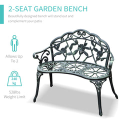 Bench Outdoor Bench, Cast Aluminum Outdoor Furniture, Metal Bench