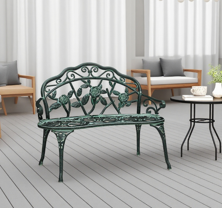 Bench Outdoor Bench, Cast Aluminum Outdoor Furniture, Metal Bench