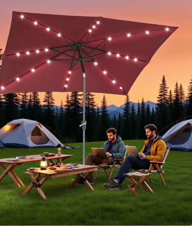 Sun Umbrella Solar Umbrella, Lighted Patio Umbrella