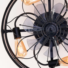 20" Lotus Design  Fabric Farmhouse Bladeless Ceiling fan With Remote Control  For Living room, Bedroom,Kitchen--NOT INCLUDED BULBS