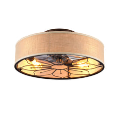 20" Lotus Design  Fabric Farmhouse Bladeless Ceiling fan With Remote Control  For Living room, Bedroom,Kitchen--NOT INCLUDED BULBS