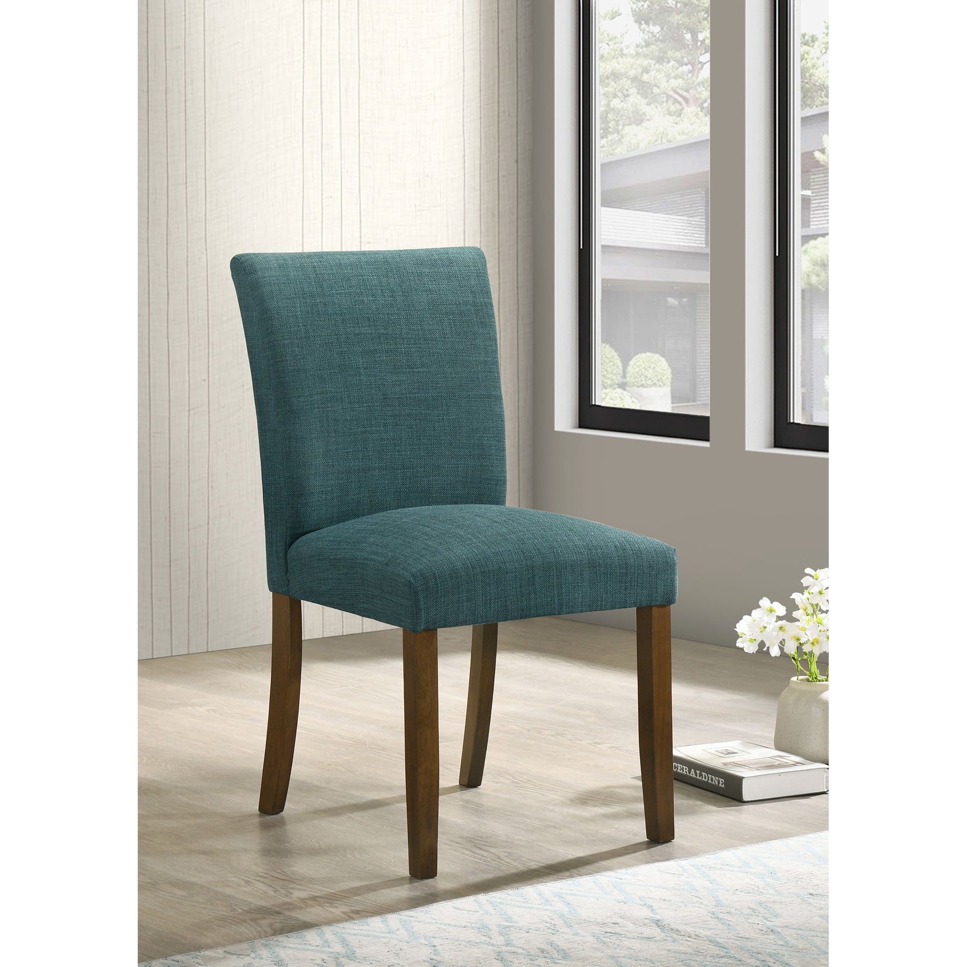 Conifer Teal Blue Upholstered Dining Side Chair (Set of 2)