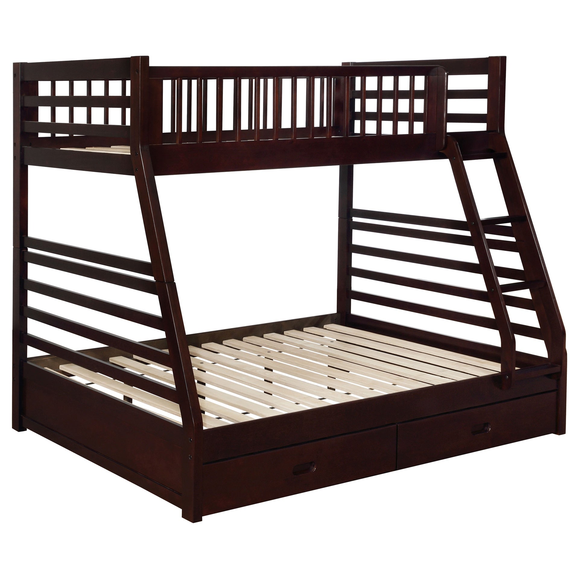 Newhall Cappuccino 2-drawers Twin Over Full Bunk Bed