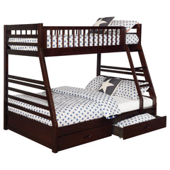 Newhall Cappuccino 2-drawers Twin Over Full Bunk Bed