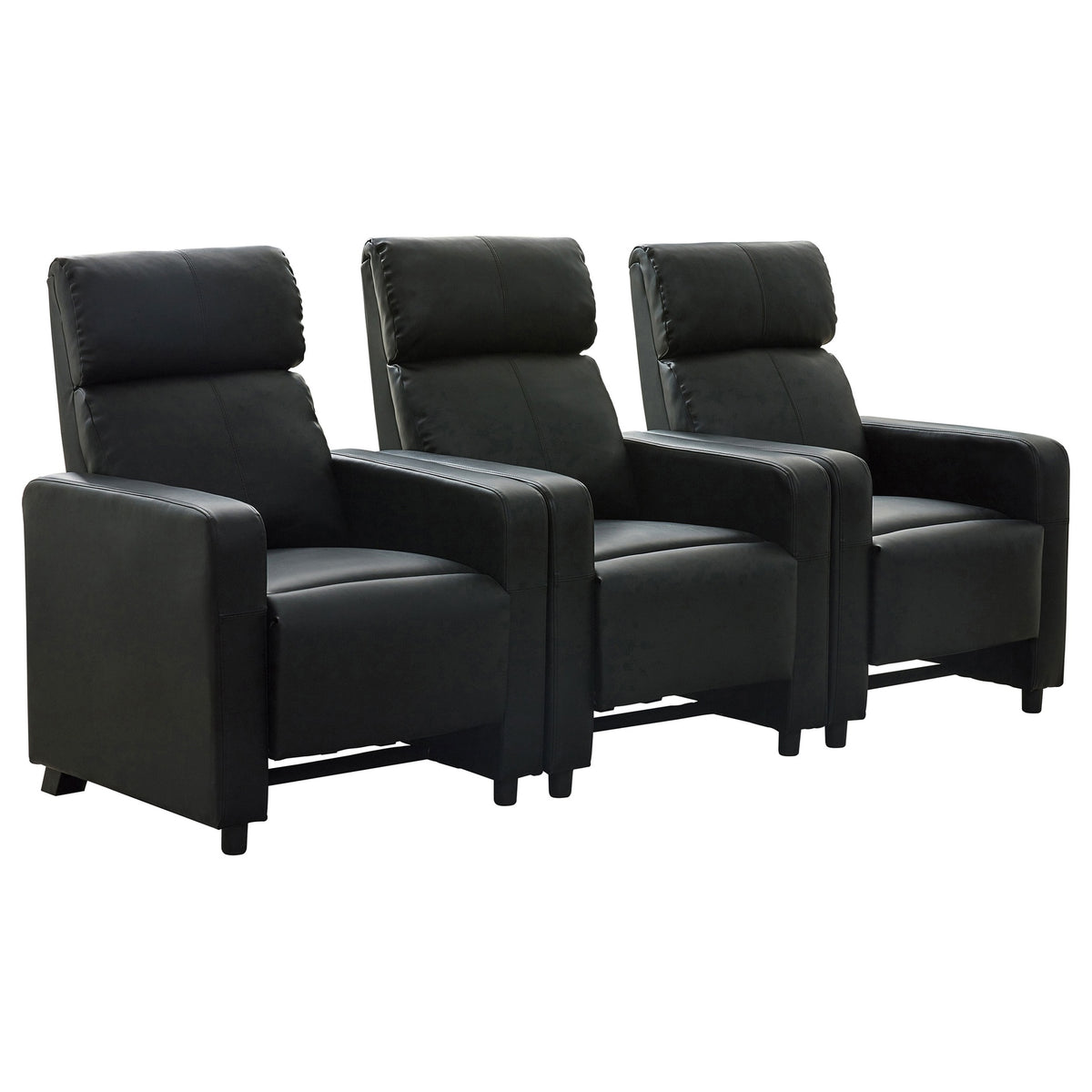 Warren Black Upholstered 3-seater Home Theater