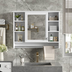 3-in-1 Bathroom Mirror Cabinet, 36-inch Wall Mounted Medicine Cabinet with Adjustable Shelf & Soft Close Door, High-Define Mirror with Storage for Bathroom Vanity