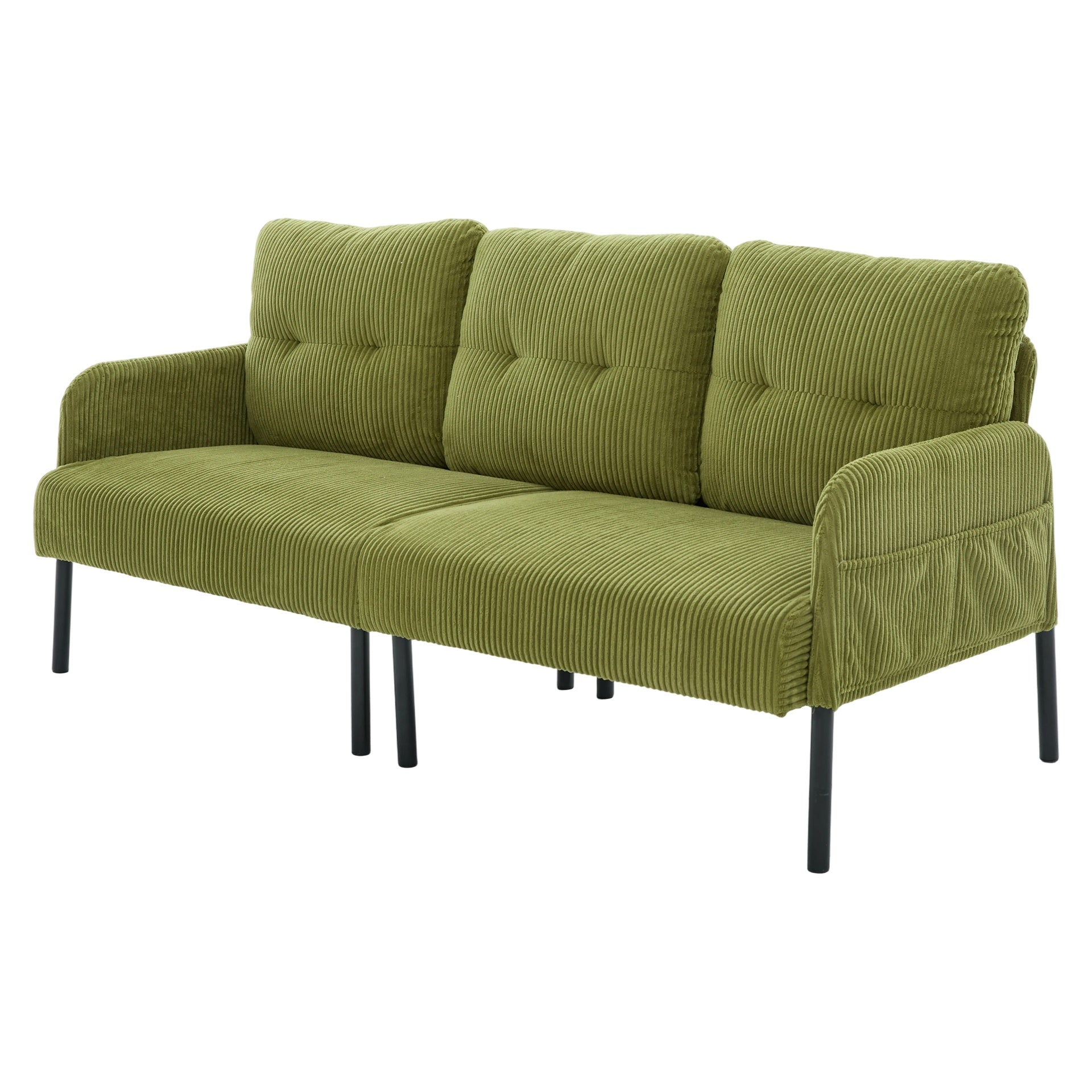 UNITED WE WIN Oversized Loveseat, Modern & Plush Double-seater Sofa, Corduroy Upholstered Couch, Cozy Bedroom Sofa with Metal Legs & Side Pockets, Ideal for Living Room, Bedroom, Dorm, Apartment