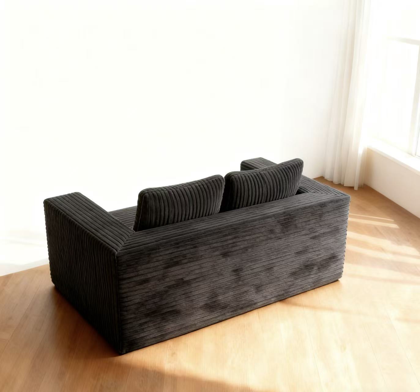 Cloud Loveseat Sofa Couch in a Box, 2 Seater Boneless Couch, Comfy Deep Seat Corduroy Sofa, Compressed, No Assembly, Memory Foam, Modern Small Couches for Small Spaces, Apartement