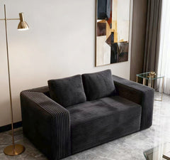 Cloud Loveseat Sofa Couch in a Box, 2 Seater Boneless Couch, Comfy Deep Seat Corduroy Sofa, Compressed, No Assembly, Memory Foam, Modern Small Couches for Small Spaces, Apartement