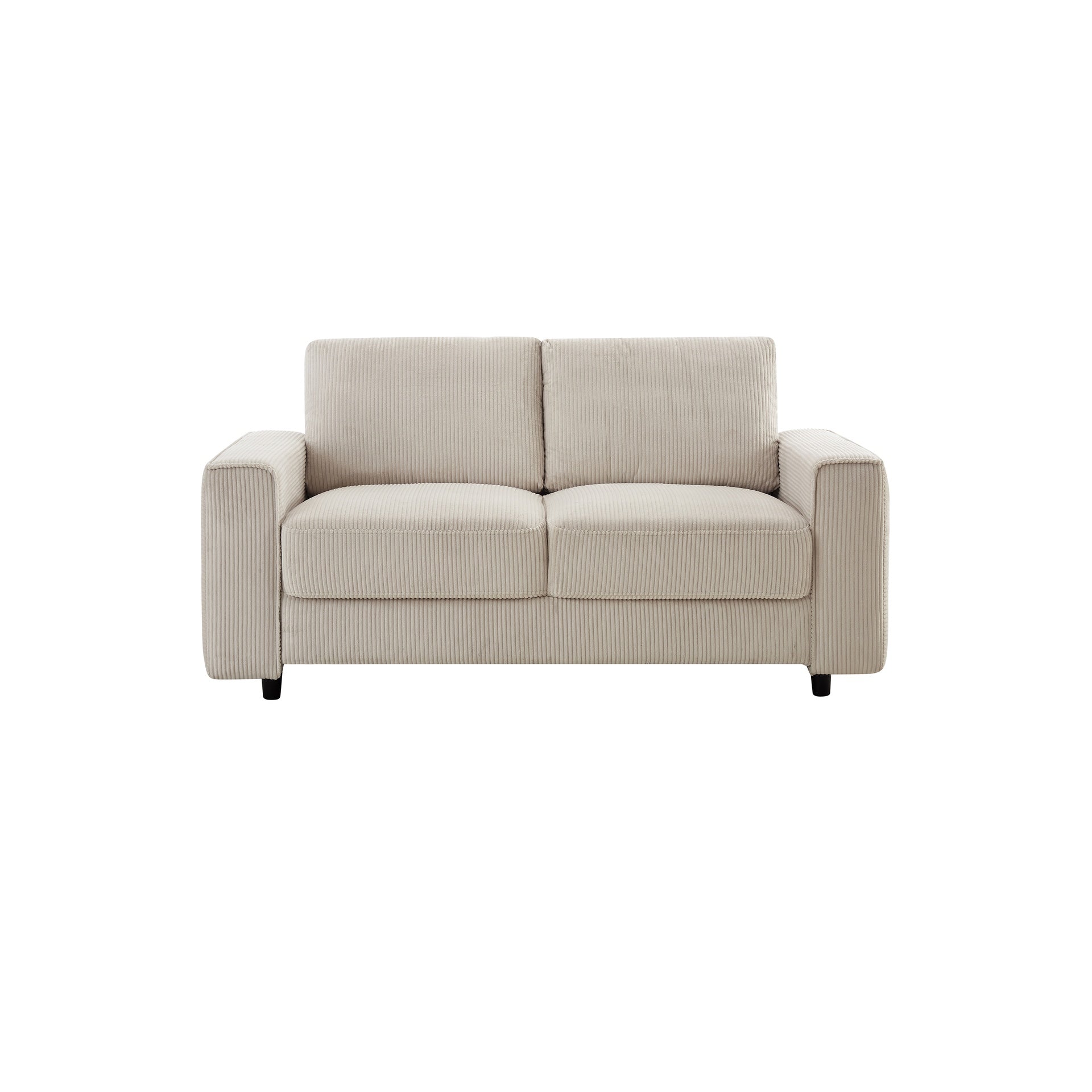 Modern Minimalist Style Corduroy Sectional Sofa 2-Piece Set, Beige, Suitable for Daily Home Use