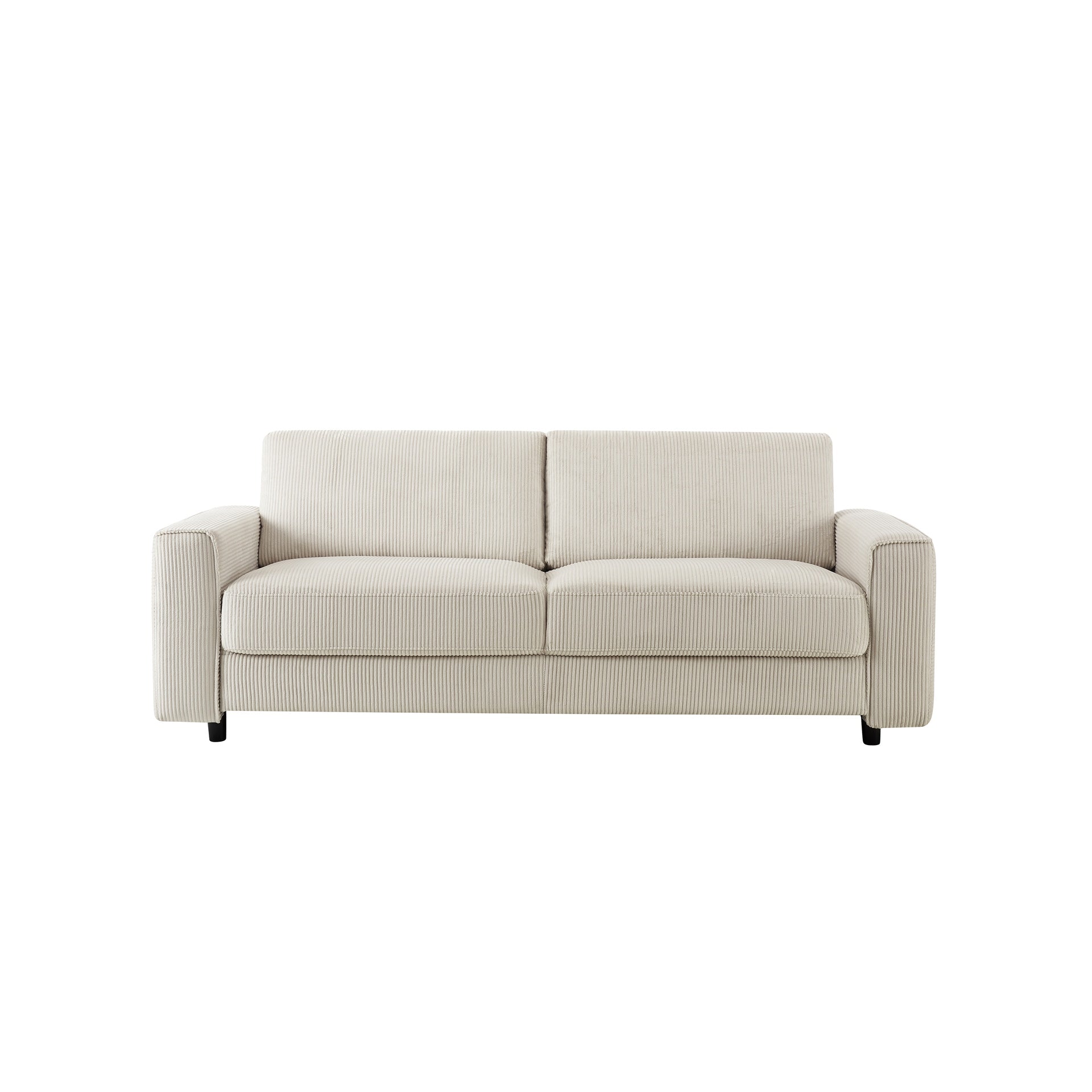 Modern Minimalist Style Corduroy Sectional Sofa 2-Piece Set, Beige, Suitable for Daily Home Use