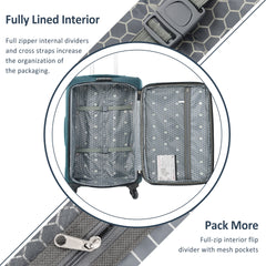 Softside Luggage Expandable 3 Piece Set Suitcase Upright Spinner Softshell Lightweight Luggage Travel Set-22/26/30 inches