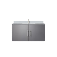 Dark Grey Bath Vanity 36 in. W x 22 in. D, Cultured Marble Top, and Faucet Set