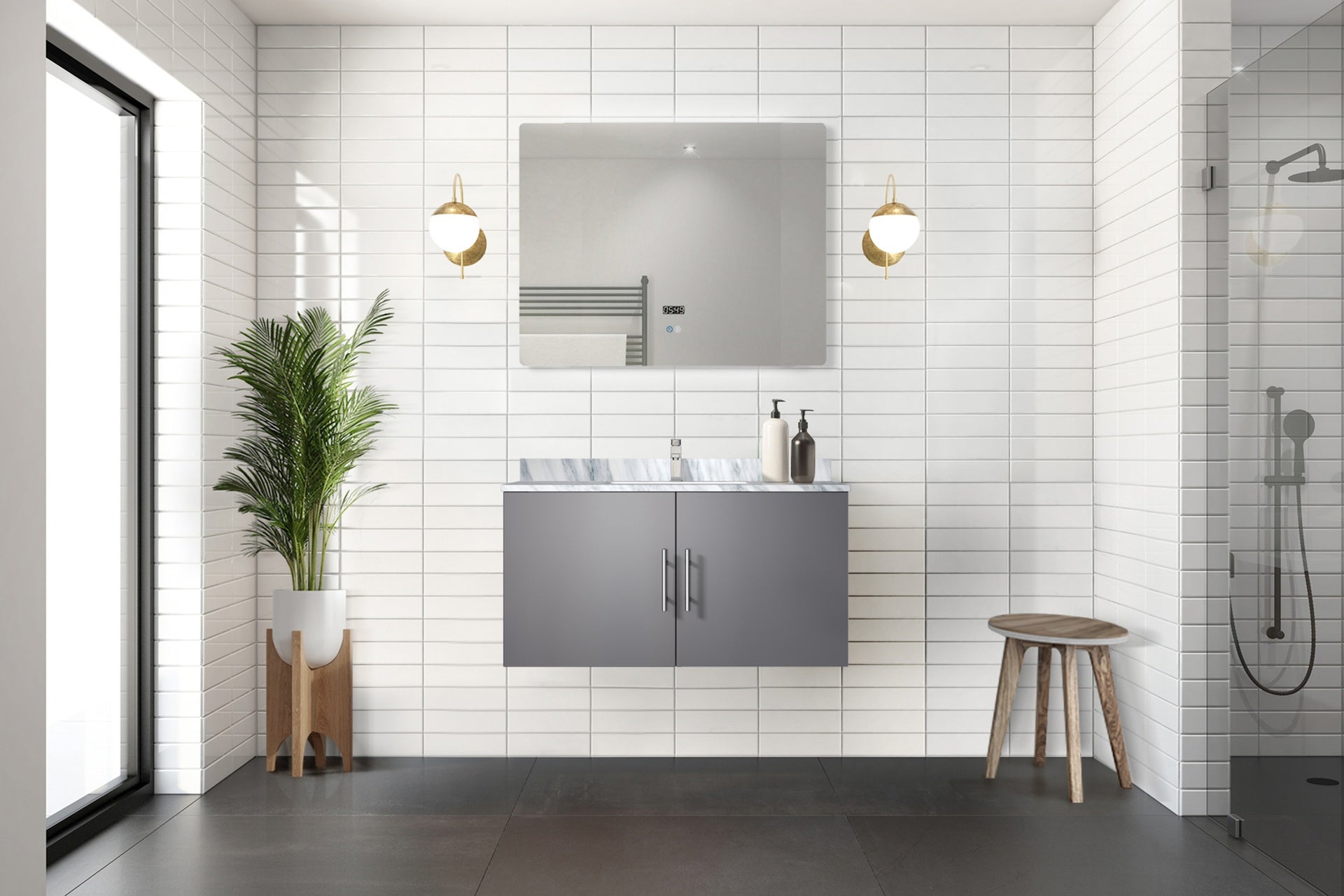 Dark Grey Bath Vanity 36 in. W x 22 in. D