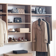 Devi Oak Wall Mounted Wood Closet System
