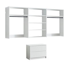 Devi White Wall Mounted Wood Closet System