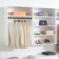 Devi White Wall Mounted Wood Closet System