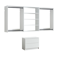Devi White Wall Mounted Wood Closet System