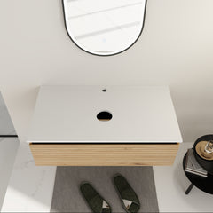 36'' Wall-Mounted Bathroom Vanity & 1-Soft-Close Drawer (Excluding Sink)