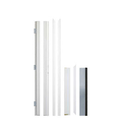 36 x 80 Brush Finished Fiberglass Entry Door with Brickmould,3 Lite Frosted Glass - Modern Style for Home's Front Entrance, 4-9/16 White Vinyl Frame, Right Hand Inswing,White Knock-Down Door
