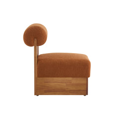 Modern Boucle Lounge Chair with Solid Wood Frame and Rolled Backrest, Soft and Durable Boucle Upholstery, Ideal for Living Room, Bedroom, or Office