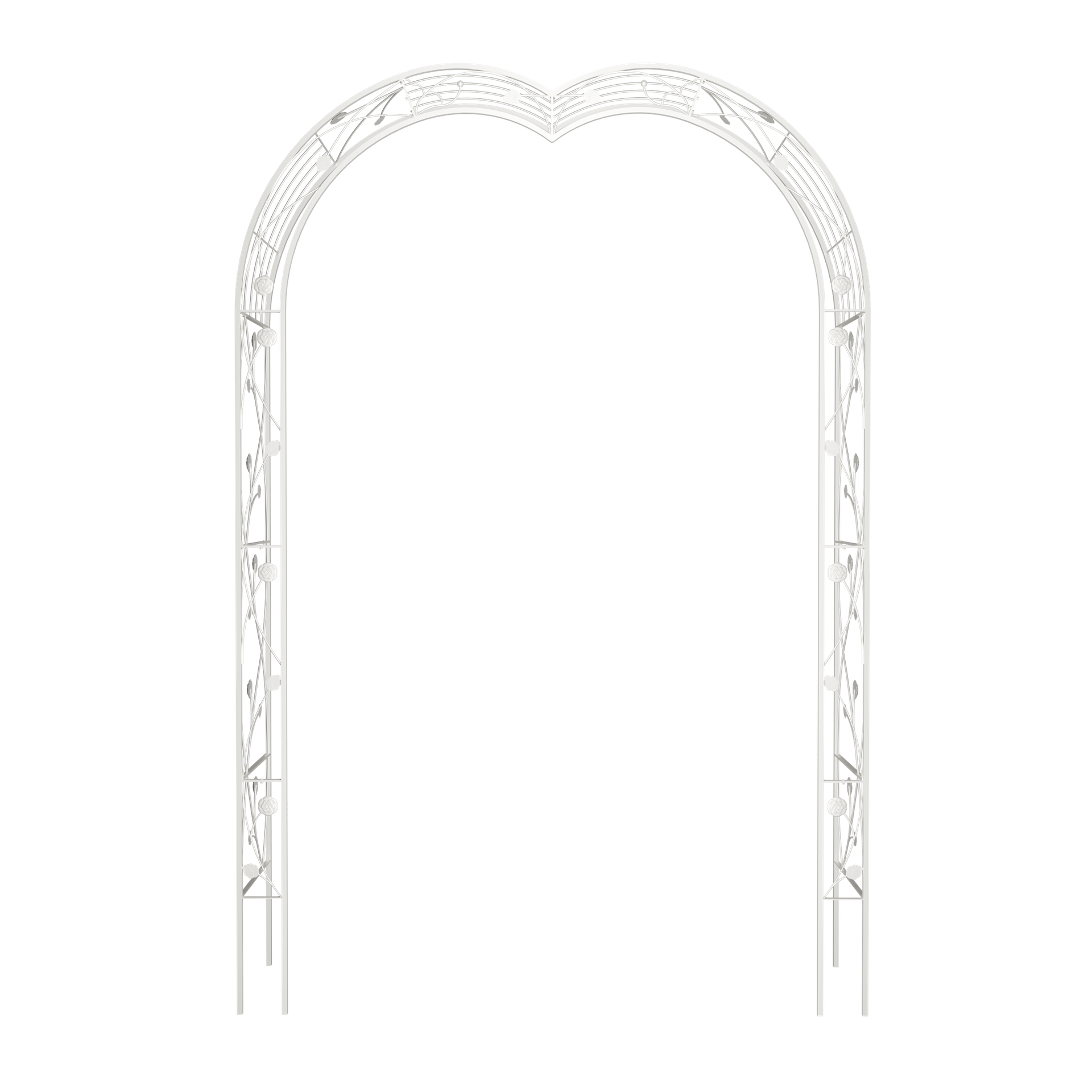 Metal Garden Arch Assemble Freely with 8 Styles Garden Arbor Trellis Climbing Plants Support Rose Arch Outdoor Arch Wedding Arch Party Events Archway Cream White