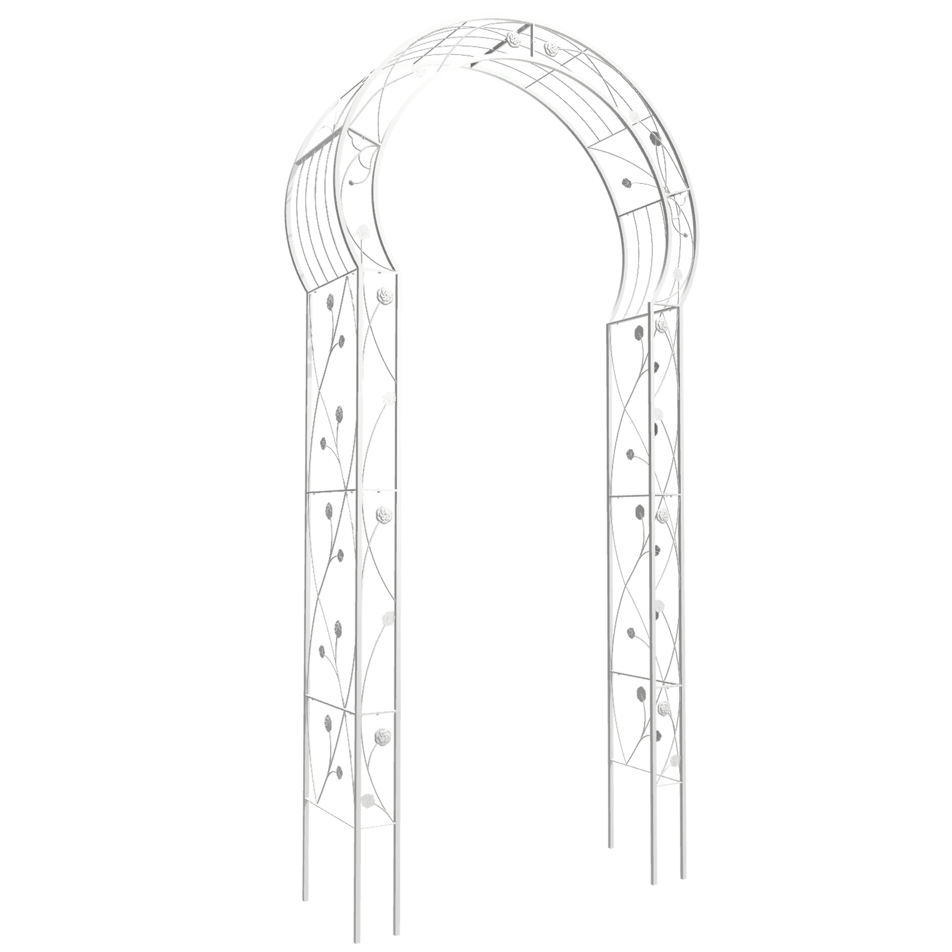 Metal Garden Arch Assemble Freely with 8 Styles Garden Arbor Trellis Climbing Plants Support Rose Arch Outdoor Arch Wedding Arch Party Events Archway Cream White