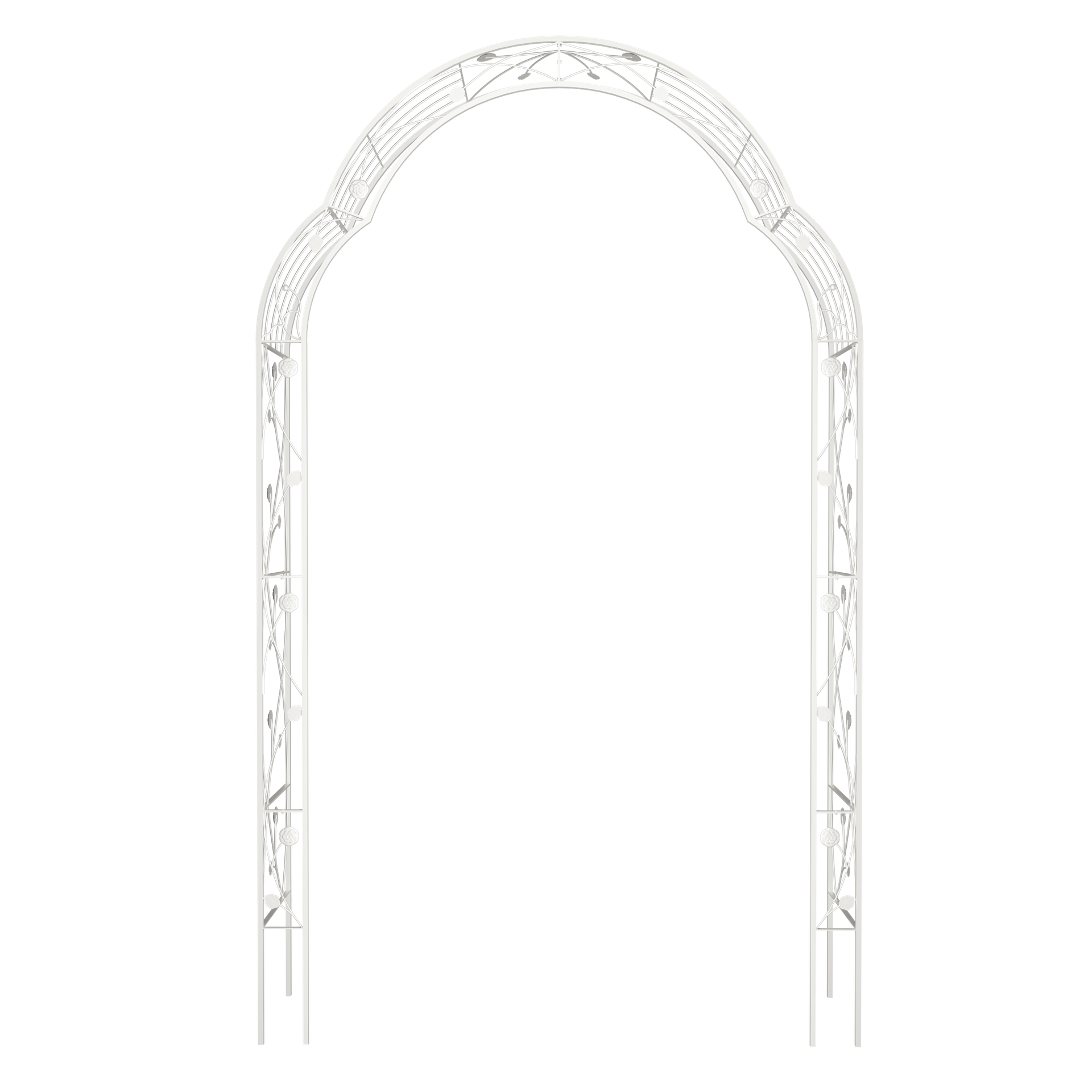 Metal Garden Arch Assemble Freely with 8 Styles Garden Arbor Trellis Climbing Plants Support Rose Arch Outdoor Arch Wedding Arch Party Events Archway Cream White