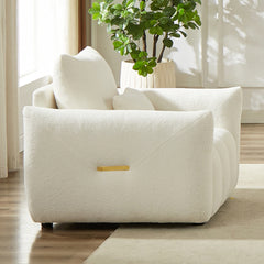 MH35.24''Teddy Fabric Sofa, Modern Lounge Chair, Upholstered with One Pillow for Apartment, Office, Living Room and Bedroom