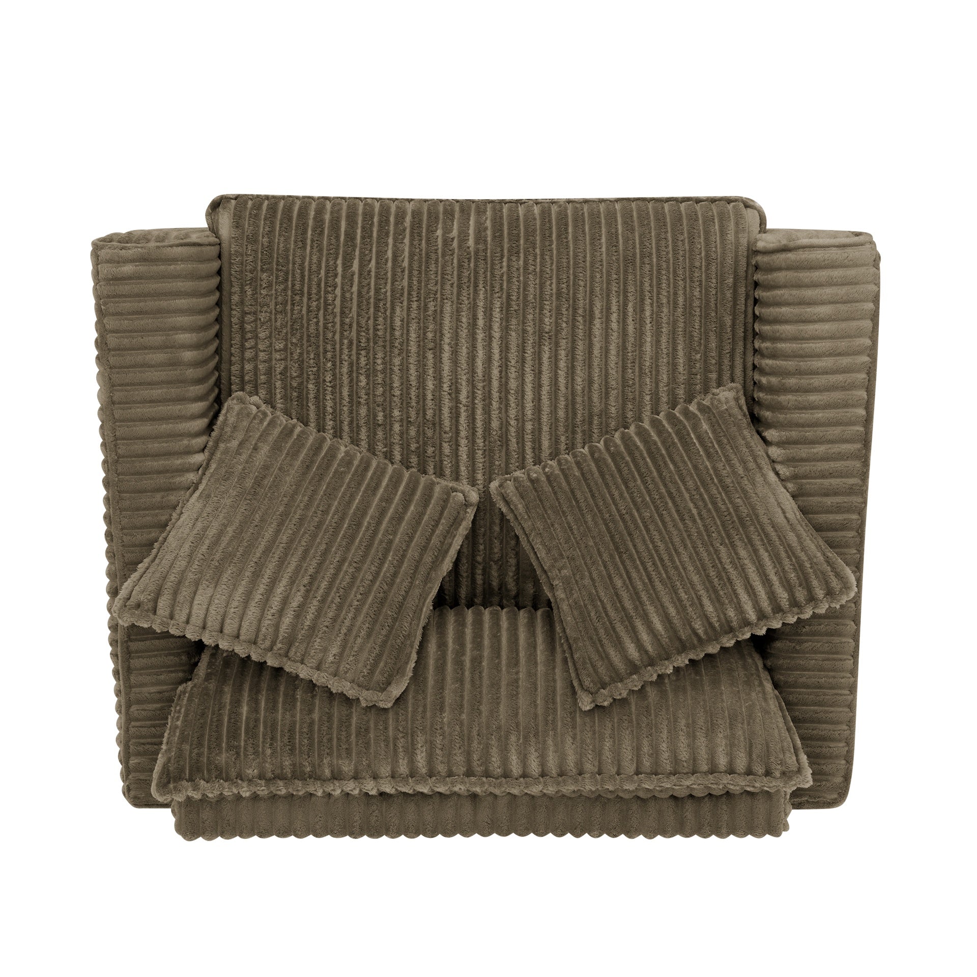 Lazy sofa chair, comfortable single-person sofa chair, with a backrest and soft seat cushion, having armrests on both sides, suitable for living room and bedroom - Brown