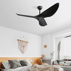 52 Inch Indoor ABS Ceiling Fan With 6 Speed Remote Control Reversible DC Motor For Home
