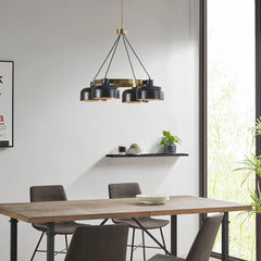 4-Light Metal Shade Chandelier