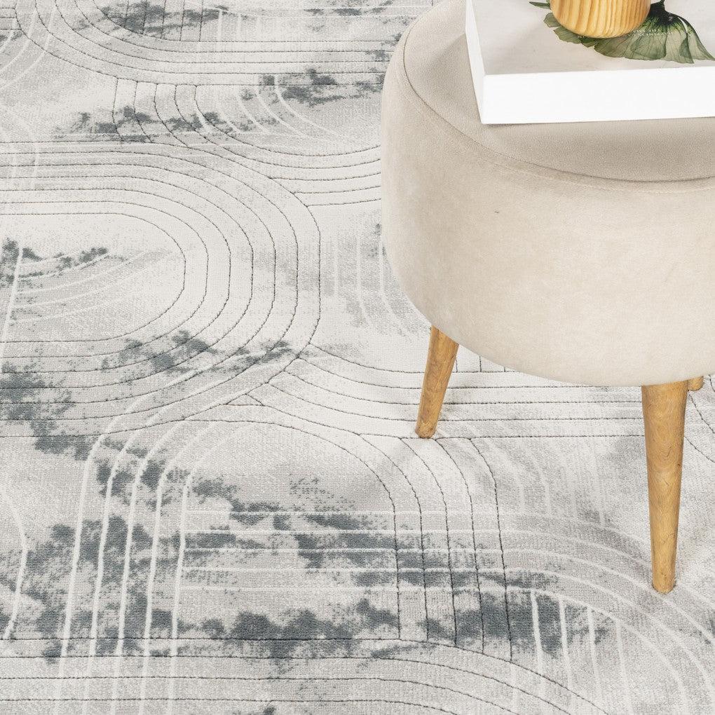 Geometrix GC_DIM1003 Gray 5 ft. 3 in. x 7 ft. 3 in. Area Rug