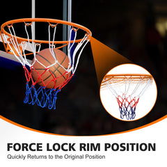 Basketball Rim Replacement Standard 18" Steel Rim Wall Mounted Basketball Goal Hoop with Net for Indoor Outdoor Orange