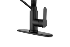 Matte Black Kitchen Faucet Single Handle Kitchen Sink Faucet with Pull Down Sprayer Utility Sink Faucet Single Hole for Laundry Sink Stainless Steel 1.8 GPM